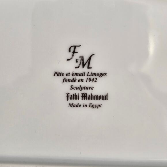 Limoges Fathi Mahmoud Porcelain Egyptian Hieroglyphics Oval Decorative Plate - Picture 14 of 16